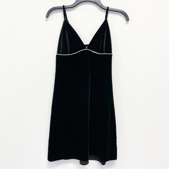 Wild Fable Black Velvet Slip Dress - Picture 1 of 7